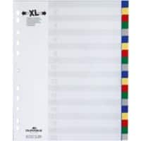 DURABLE Register DIN A4 Überbreite Farbig sortiert 20-teilig 11-fach Kunststofffolie 297 x 245 mm Blanko
