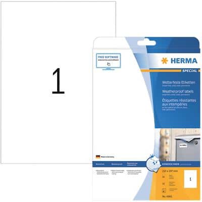 HERMA Inkjetetiketten 4866 Weiß DIN A4 210 x 297 mm 10 Blatt à 1 Etiketten