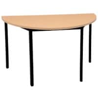 Niceday Halbrundtisch Buche, Schwarz 1.200 x 600 x 750 mm