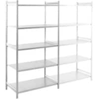 ARNO SPACE Epsilon Anbauregal 5 Fachböden Stahl 1.040 x 500 x 2.000 mm Hellgrau