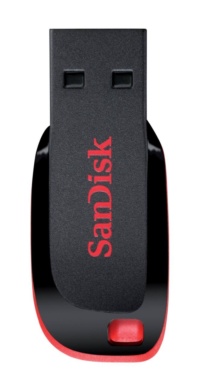 SanDisk USB 2.0 USB-Stick Cruzer Blade 16 GB Schwarz, Rot