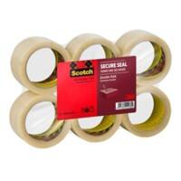 Scotch Secure Seal Verpackungsklebeband Transparent Stark 50 mm (B) x 66 m (L) PP (Polypropylen) 56 Mikron Pack mit 6 Rollen