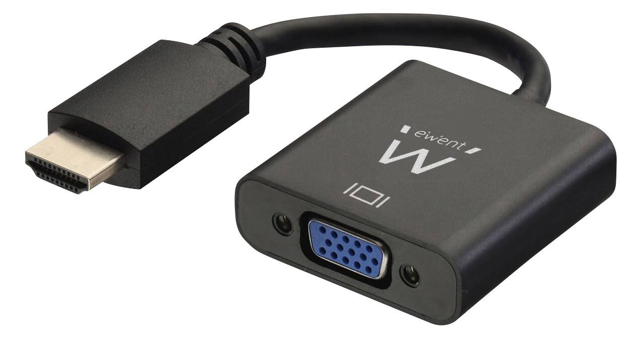 ewent 1 x HDMI-Stecker auf 1 x VGA-Weiblicher Konverter mit Audio 0,2 m Schwarz