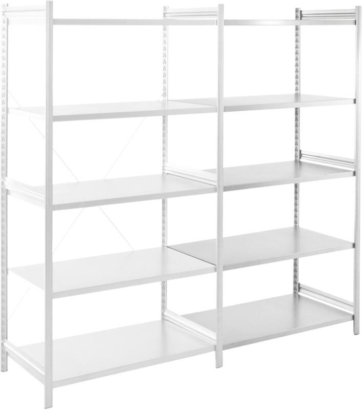 ARNO SPACE Epsilon Anbauregal 5 Fachböden Stahl 1.000 x 380 x 2.000 mm Hellgrau