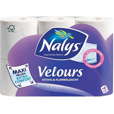Nalys Velours Maxi Toilettenpapier 3-lagig 414819 6 Rollen à 126 Blatt