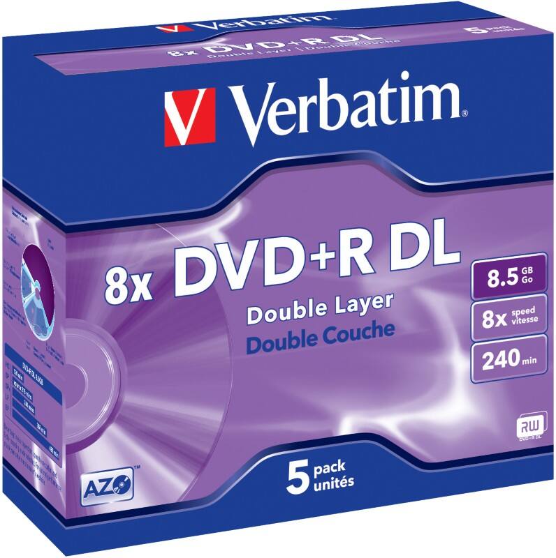 Verbatim DVD+R Jewelcase 8 x 4.7 GB 5 Stück