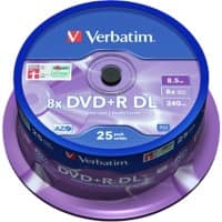 Verbatim DVD+R DL Silber 8x 8.5 GB 25 Stück