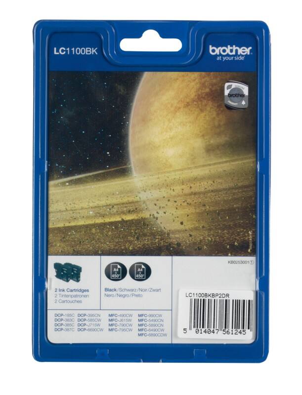 Brother LC1100BK Original Tintenpatrone Schwarz Duopack 2 Stück