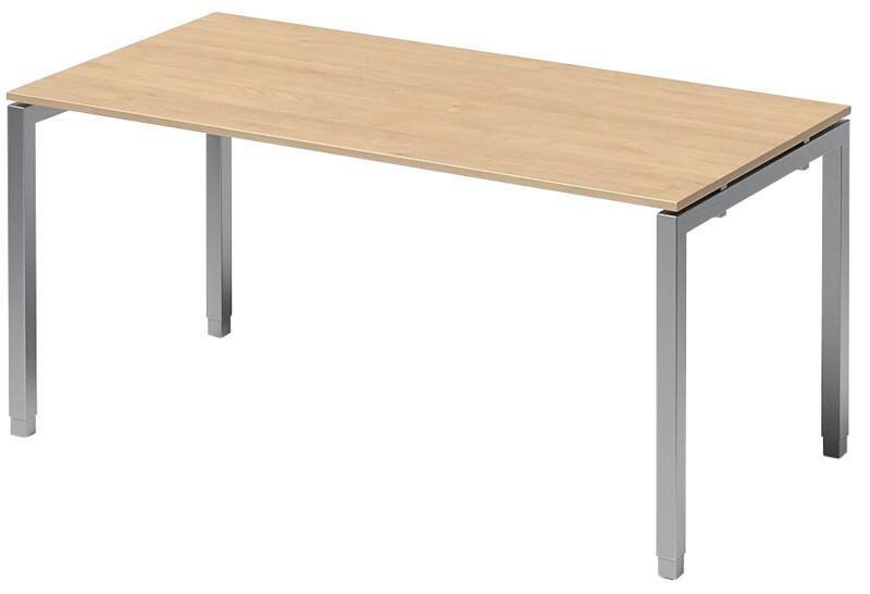 Bisley Cito Höhenverstellbar Schreibtisch Ahorn 4 Metallfüße 1.600 (B) x 800 (T) x 740 (H) mm MFC (Melaminbeschichtete Spanplatte), Stahl
