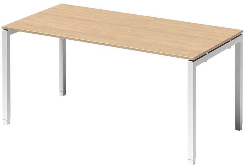 Bisley Cito Höhenverstellbar Schreibtisch Ahorn 4 Metallfüße 1.600 (B) x 800 (T) x 740 (H) mm MFC (Melaminbeschichtete Spanplatte), Stahl