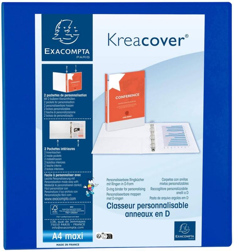 Präsentations-Ringbuch Polypropylen DIN A4 4 Ringe 60 mm Blau