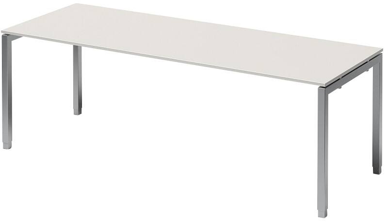 Bisley Cito Höhenverstellbar Schreibtisch Hellgrau 4 Metallfüße 2.200 (B) x 800 (T) x 740 (H) mm MFC (Melaminbeschichtete Spanplatte), Stahl