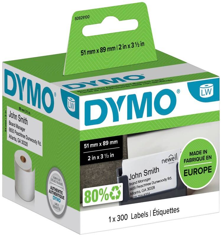 DYMO LW Namensschilder S0929100 Schwarz auf Weiß 51 mm x 89 mm