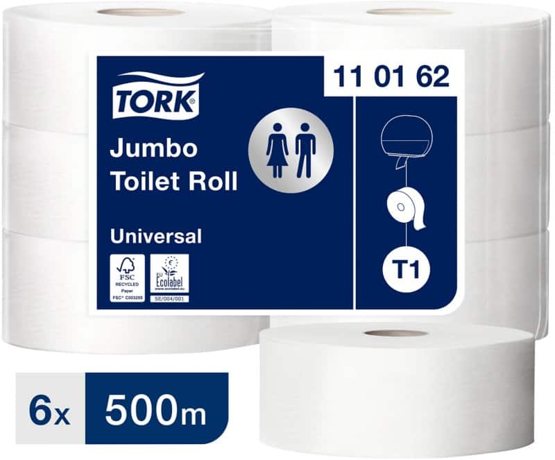 Tork Toilettenpapier T1 Advanced Jumbo 1-lagig 6 Rollen à 2500 Blatt