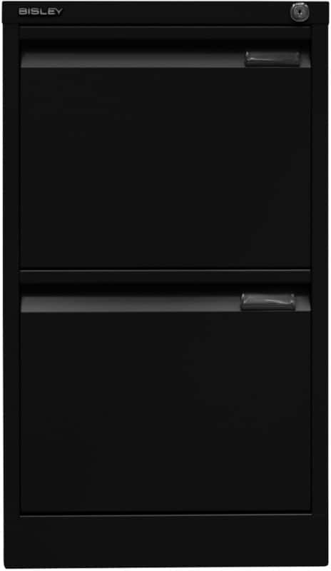 Bisley Stahl Aktenschrank A4BS2E 2 Schübe Schwarz 413 x 622 x 711 mm