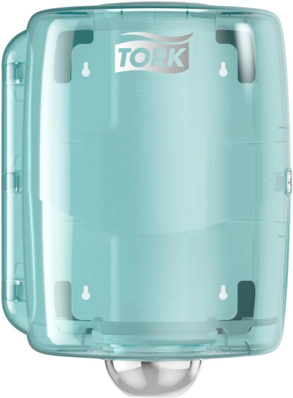 Tork Maxi Innenabrollungsspender Weiß und Türkis W2, Robustes Design, Performance Linie, 44,7 cm × 32,8 cm × 30,2 cm, 653000