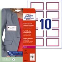 AVERY Zweckform L4786-20 Namensschilder DIN A4 Rot, Weiß 80 x 50 mm 20 Blatt à 10 Etiketten
