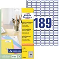 AVERY Zweckform Laser Universaletiketten L7658-25 Ja DIN A4 Weiß 25,4 x 10 mm 25 Blatt à 189 Etiketten