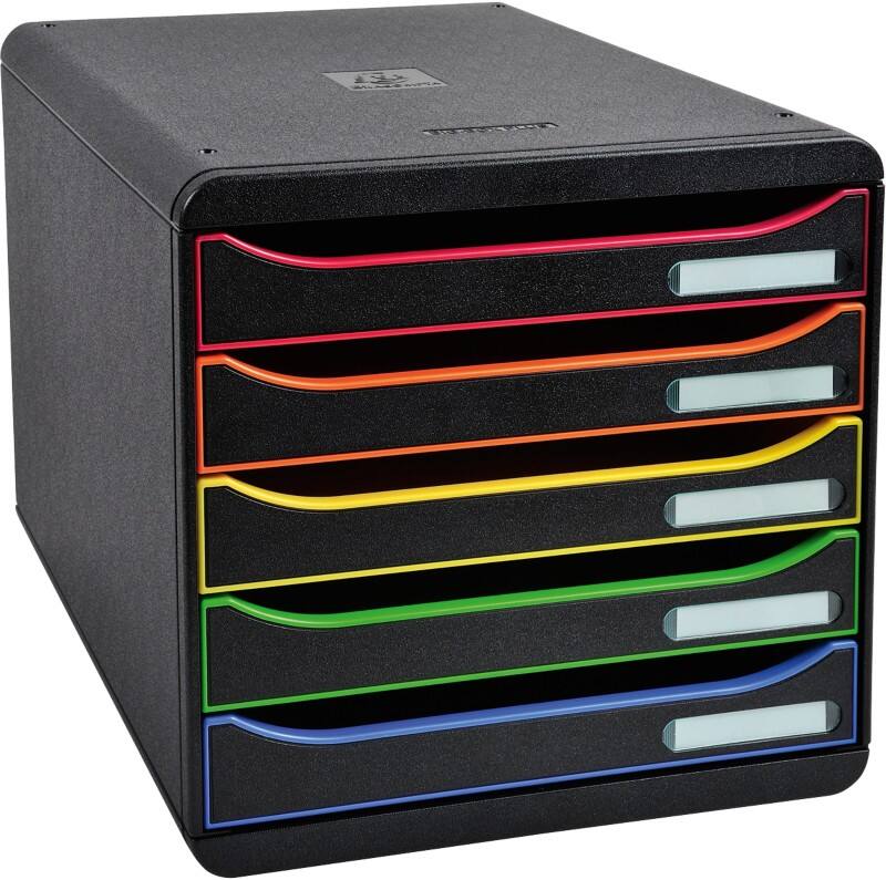 Exacompta Schubladenbox PS (Polystyrol) Mehrfärbig 5 Schübe 27,8 x 34,7 x 27,1 cm A4+