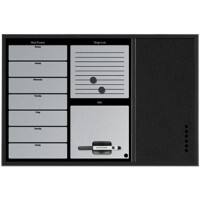 Bi-Office Black Shadow Planer Magnetisch Wandmontage 40 (B) x 60 (H) cm Fliz Schwarz, Silber