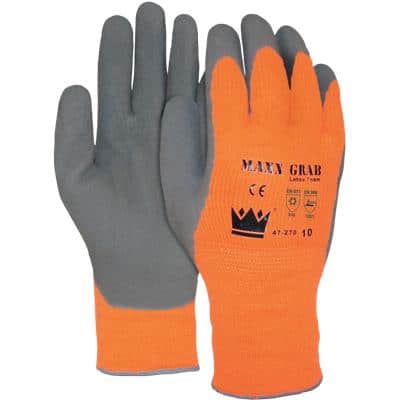 Handschuhe Maxx Grip Latex Größe L Orange, Grau 2 Stück