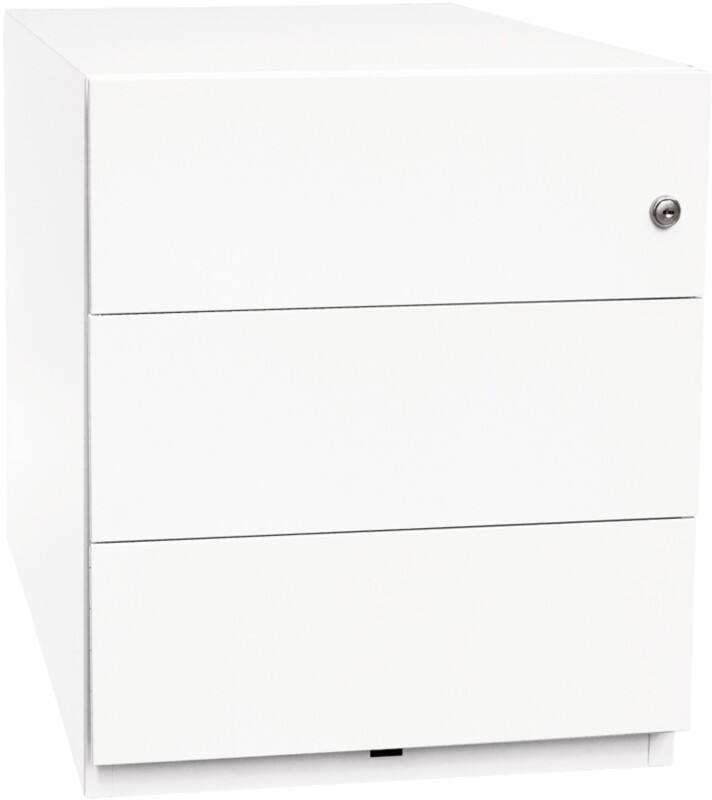 Bisley Rollcontainer Note 3 Schubladen Verkehrsweiß 420 x 565 x 495 mm