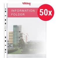 Office Depot Prospekthüllen Recycled A4 Glasklar Transparent 80 Mikron PP (Polypropylen) Öffnung Oben 11 Löcher 50 Stück