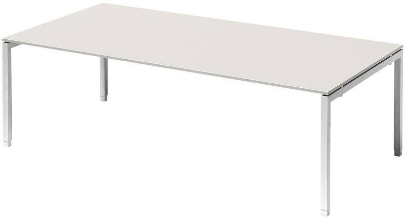 Bisley Cito Höhenverstellbar Konferenztisch Hellgrau 4 Metallfüße 2.400 (B) x 1.200 (T) x 740 (H) mm MFC (Melaminbeschichtete Spanplatte), Stahl