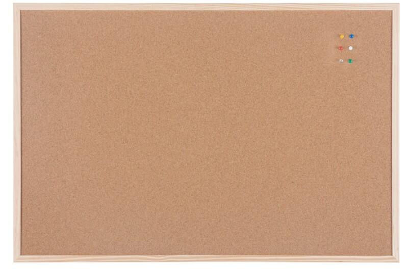 Viking Kork Pinnwand Nicht magnetisch Wandmontage 90 (B) x 1,4 (T) x 60 (H) cm Holz Braun