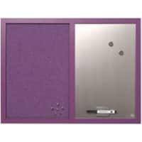 Bi-Office Essentials Kombi-Tafel Nicht magnetisch Wandmontage 45 (B)x60 (H) cm Violett, Silber