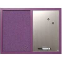 Bi-Office Essentials Kombi-Tafel Non-Magnetisch Wandmontage 45 (B)x60 (H) cm Violett, Silber