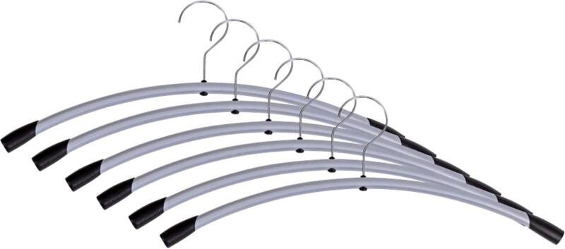 Alba Kleiderbügel Grau, Schwarz 450 x 220 mm 6 Stück