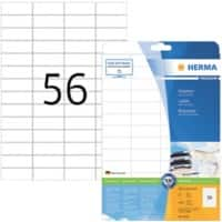 HERMA Universaletiketten 5052 Weiß DIN A4 52,5 x 21,2 mm 25 Blatt à 56 Etiketten