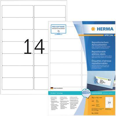 HERMA Adressetiketten 10310 Weiß Rechteckig 1400 Etiketten pro Packung