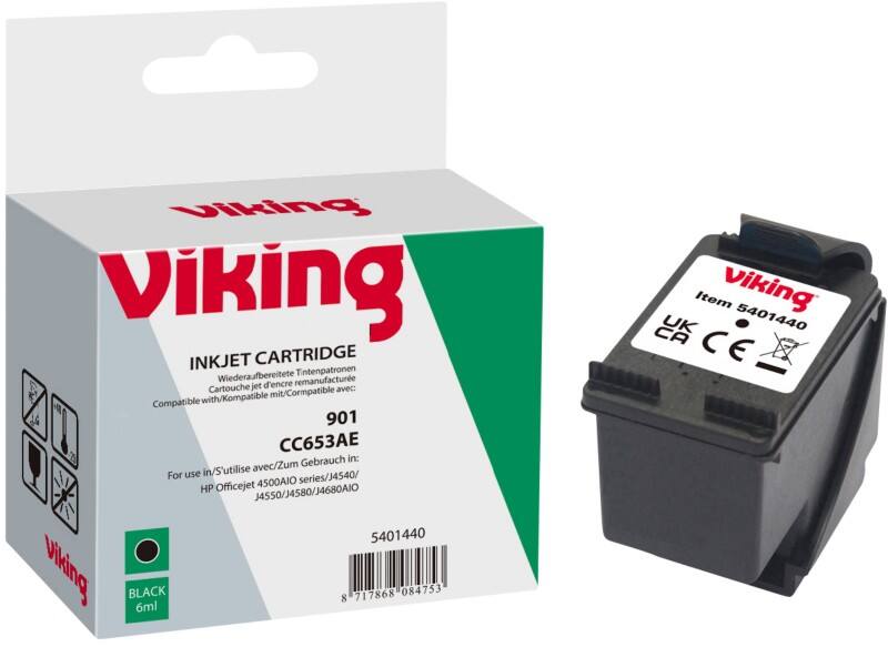 Viking 901 Kompatibel HP Tintenpatrone CC653A Schwarz