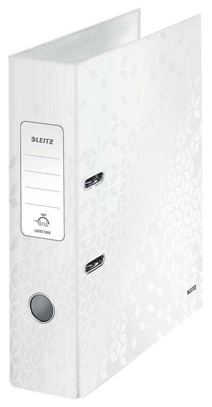 Leitz 180° WOW Ordner Breit A4 80 mm Weiß 2 Ringe 1005 Laminierter Karton Hochformat
