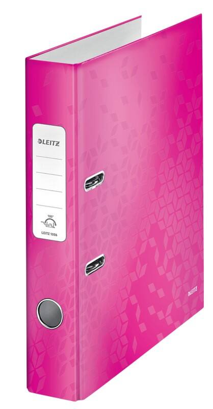 Leitz 180° WOW Schmal Ordner A4 50 mm Rosa 2 Ringe 1006 Laminierter Karton Hochformat