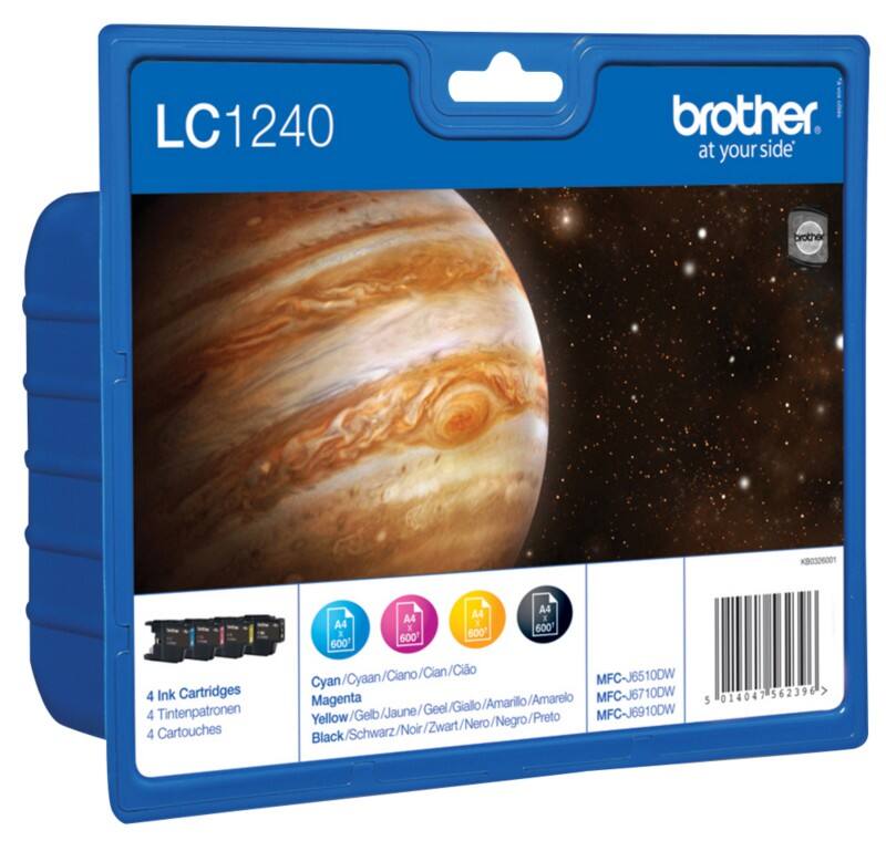 Brother LC-1240VALBP Original Tintenpatrone Schwarz, Cyan, Magenta, Gelb Multipack 4 Stück
