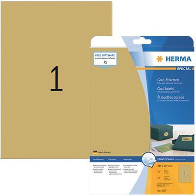 HERMA Goldene Etiketten 4107 Rechteckig 25 Etiketten pro Packung