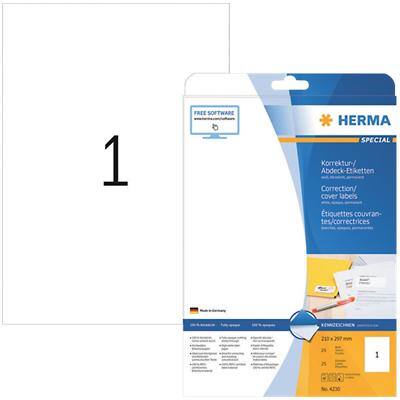 HERMA Korrekturetiketten 4230 Weiß Rechteckig 25 Etiketten pro Packung