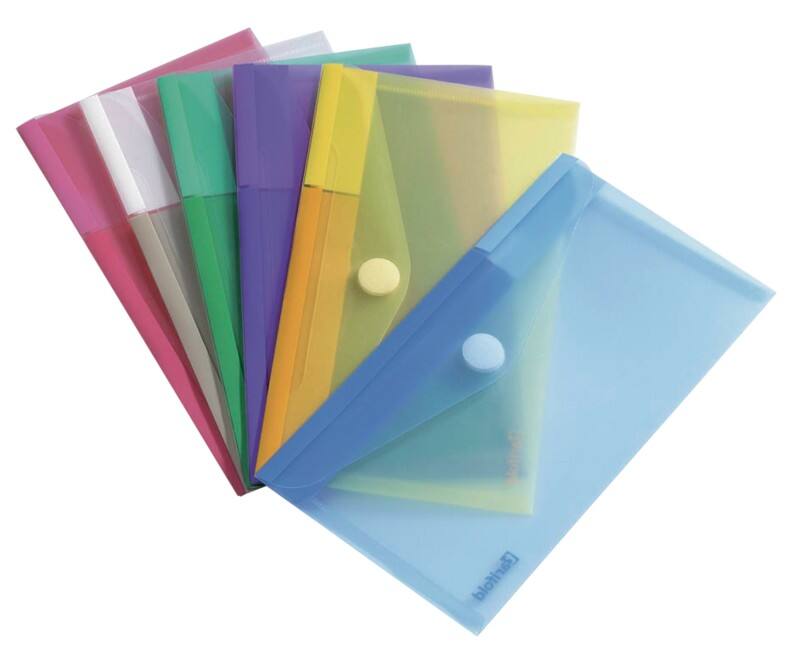 Djois Color Collection Versandtaschen 510279 Klettverschluss PP (Polypropylen) Hoch und Quer 13,5 (B) x 25 (H) cm Farbig sortiert 6 Stück