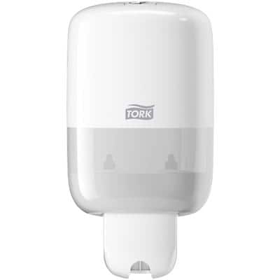 Tork Mini Seifenspender für Flüssigseife, Shampoo, Lotion und Toilettensitzreiniger - 561000 - Kompaktes, sparsames S2 Spender-System, weiß