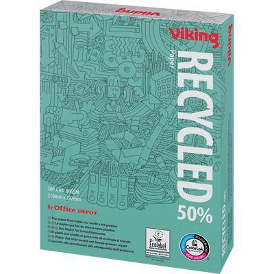 Viking DIN A4 Kopier-/ Druckerpapier Recycelt 50% 80 g/m² Glatt Weiß 500 Blatt
