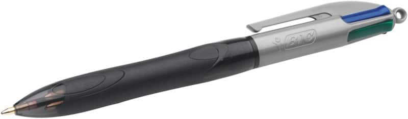 BIC 4 Colours Grip Pro Kugelschreiber Blau, Grün, Rot, Schwarz Mittel 0.4 mm Nachfüllbar