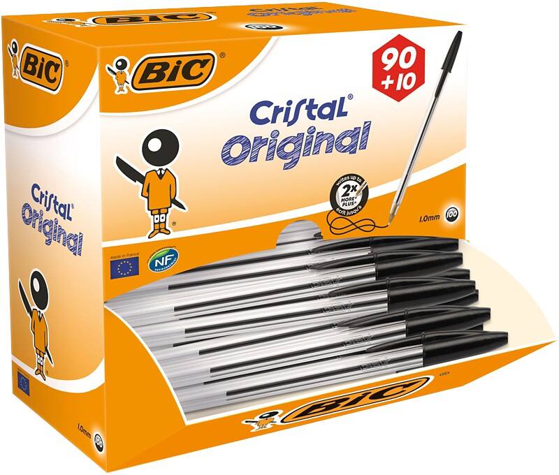 BIC Cristal Original Kugelschreiber Schwarz Mittel 0.4 mm 100 Stück