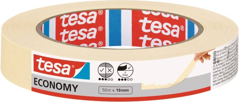 tesa Abdeckband Economy Beige 19 mm (B) x 50 m (L) Krepppapier