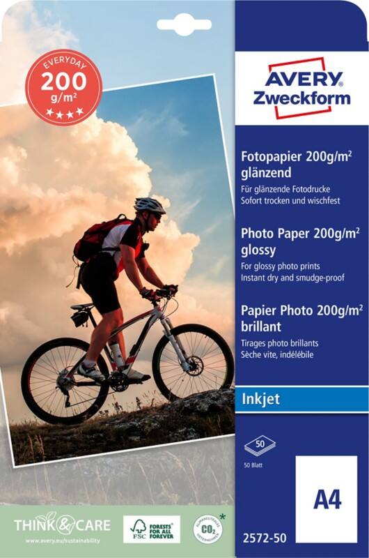 AVERY Zweckform Inkjet Fotopapier 2572-50 Weiß A4 200 g/m² 50 Blatt