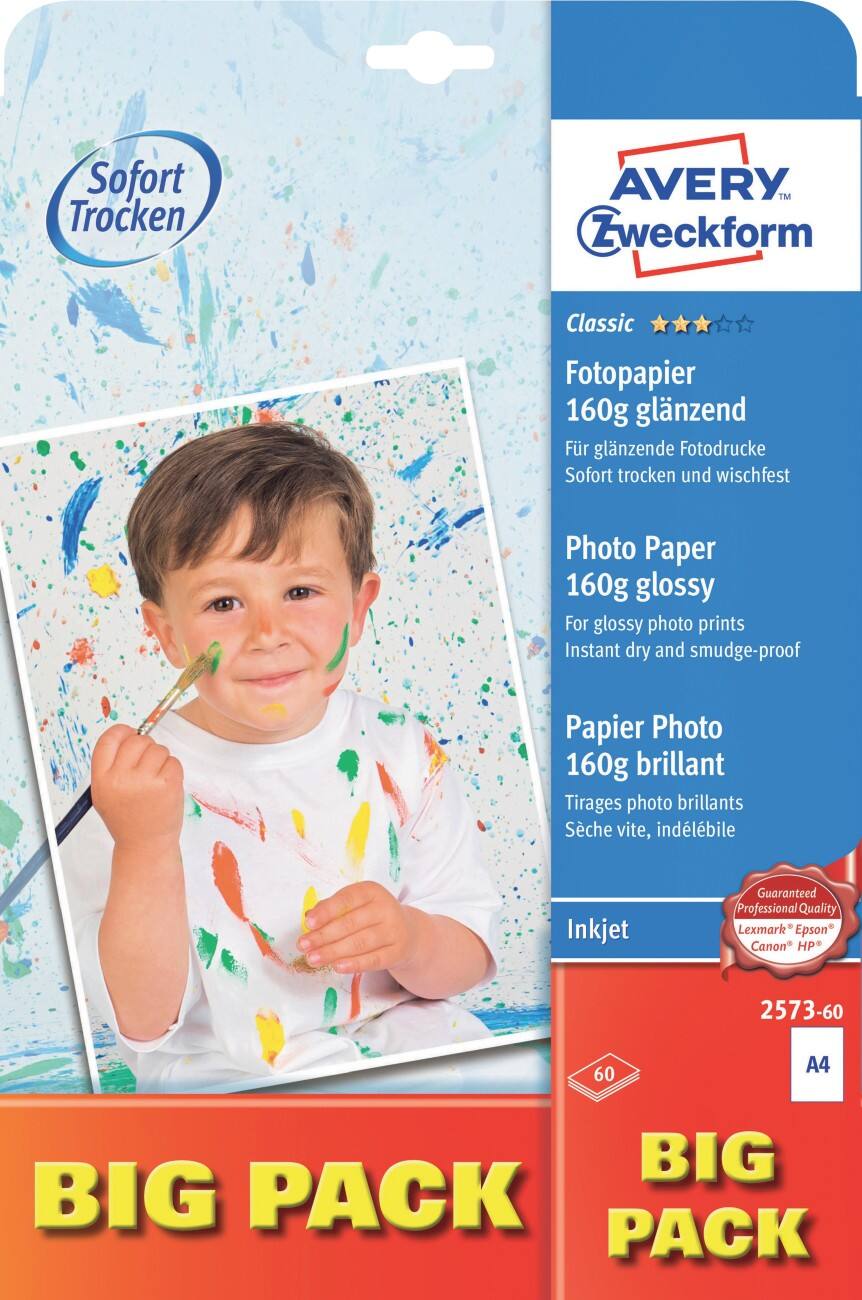 AVERY Zweckform Inkjet Fotopapier 2573-60 Weiß A4 160 g/m² 60 Blatt