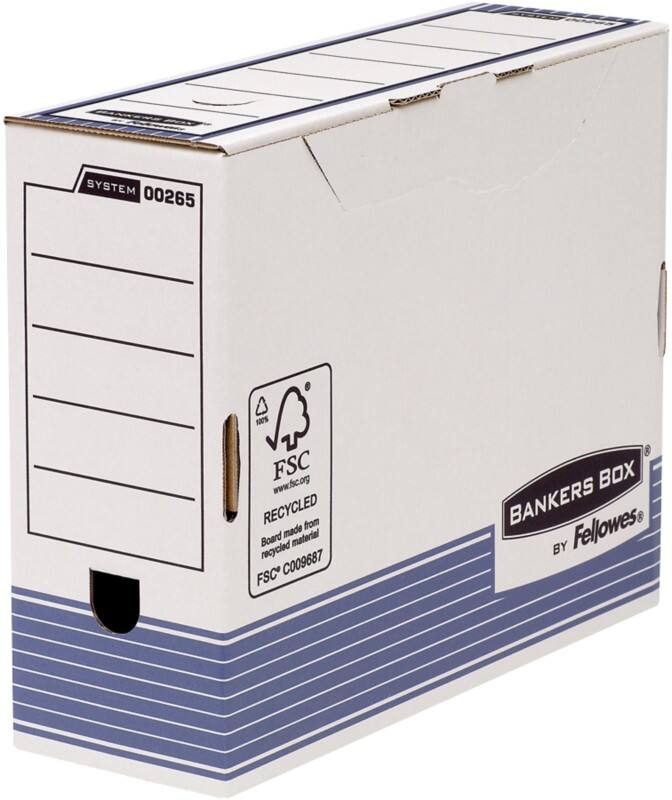 Bankers Box System Karton Archivbox Blau, Weiß 315mm x 260mm x 100mm 10 Stück