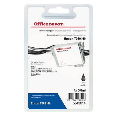 Kompatible Office Depot Epson T0891 Tintenpatrone C13T08914011 Schwarz